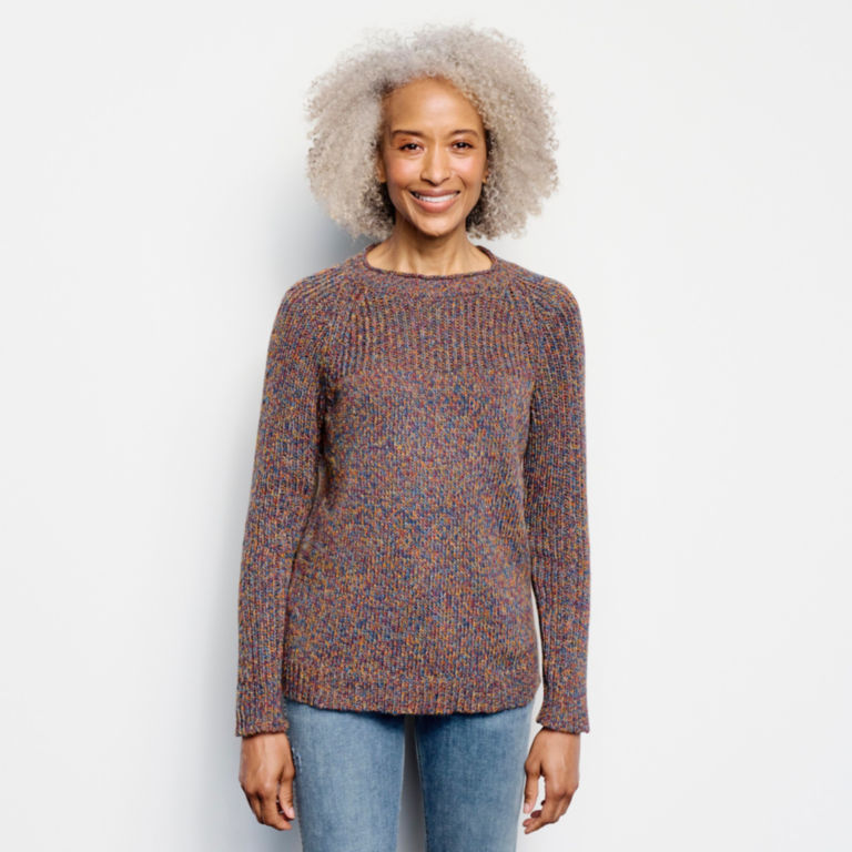 Marled Stitch Roll Neck Sweater - BLUE MULTI image number 1
