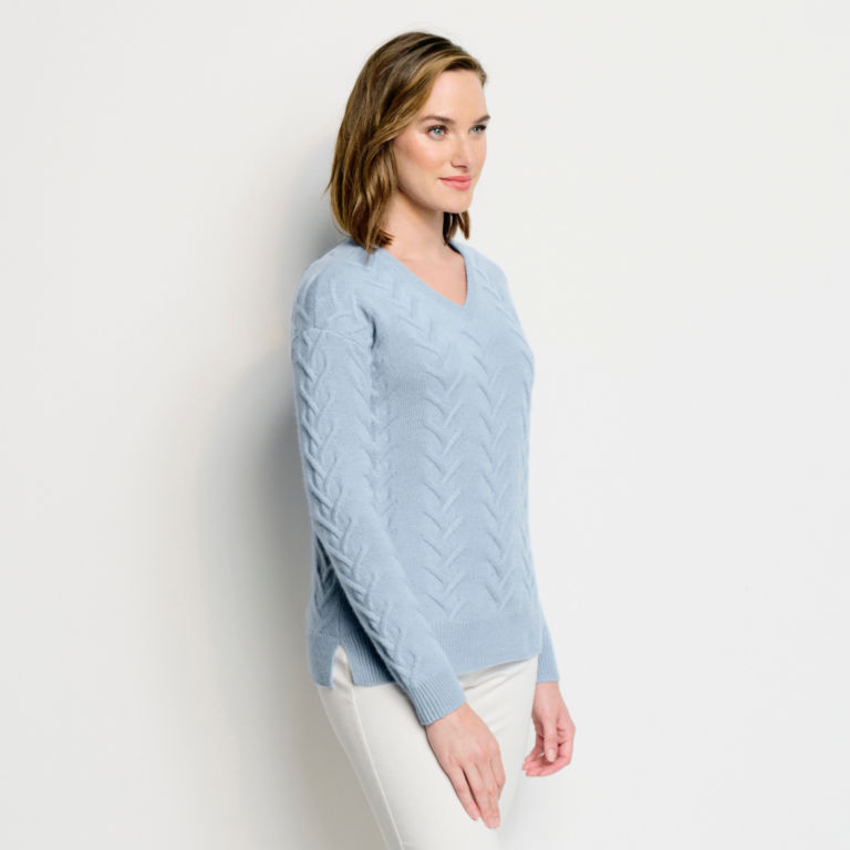 Cashmere Cable V-Neck Sweater -  image number 1