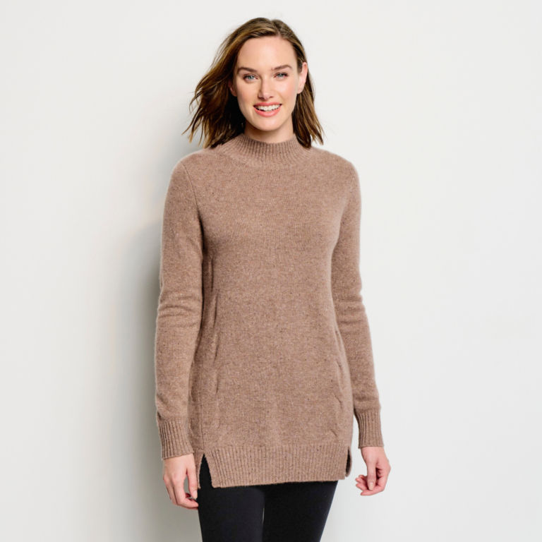 Cashmere Tunic Sweater - CAMEL DONEGAL image number 1