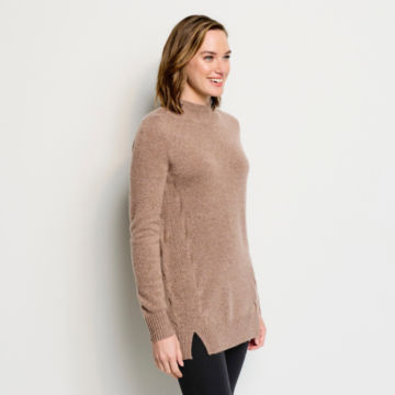 Cashmere Tunic Sweater - CAMEL DONEGAL image number 2