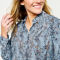 Long-Sleeved Everyday Silk Shirt - MINERAL BLUE WILD FLOWER image number 5