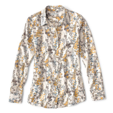 Long-Sleeved Everyday Silk Shirt - VANILLA WILD FLOWER