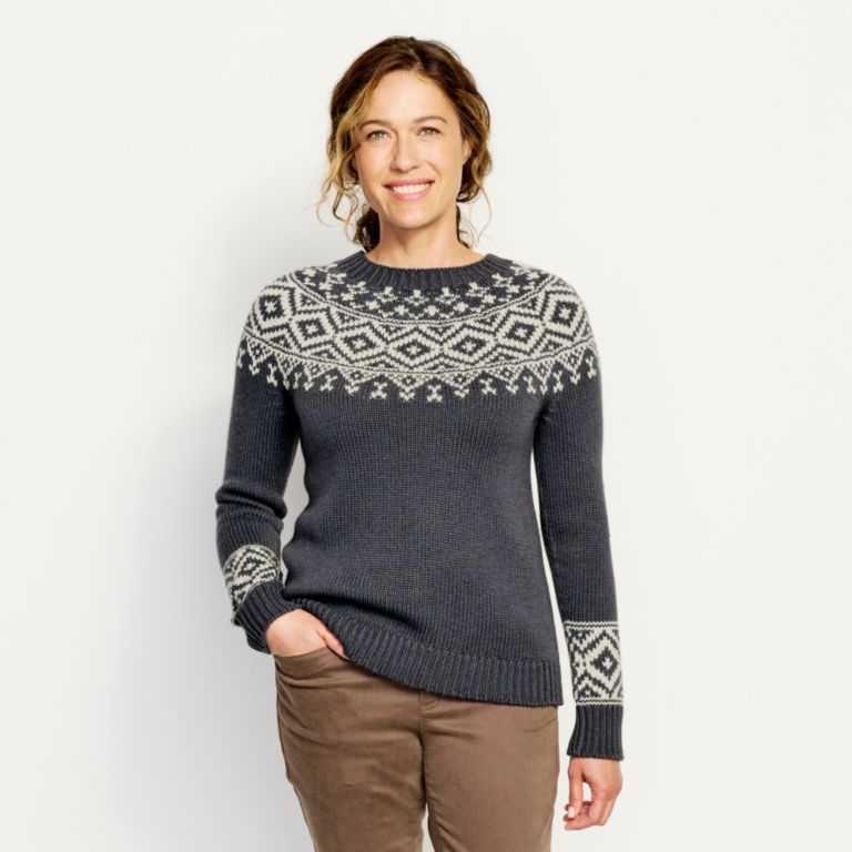 Two-Tone Fair Isle Sweater -  image number 0