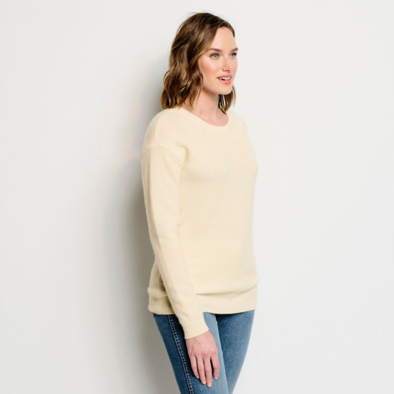 Natural Cashmere Embroidered Sweater - LIGHT NATURAL image number 2