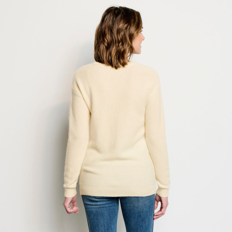 Natural Cashmere Embroidered Sweater - LIGHT NATURAL image number 3