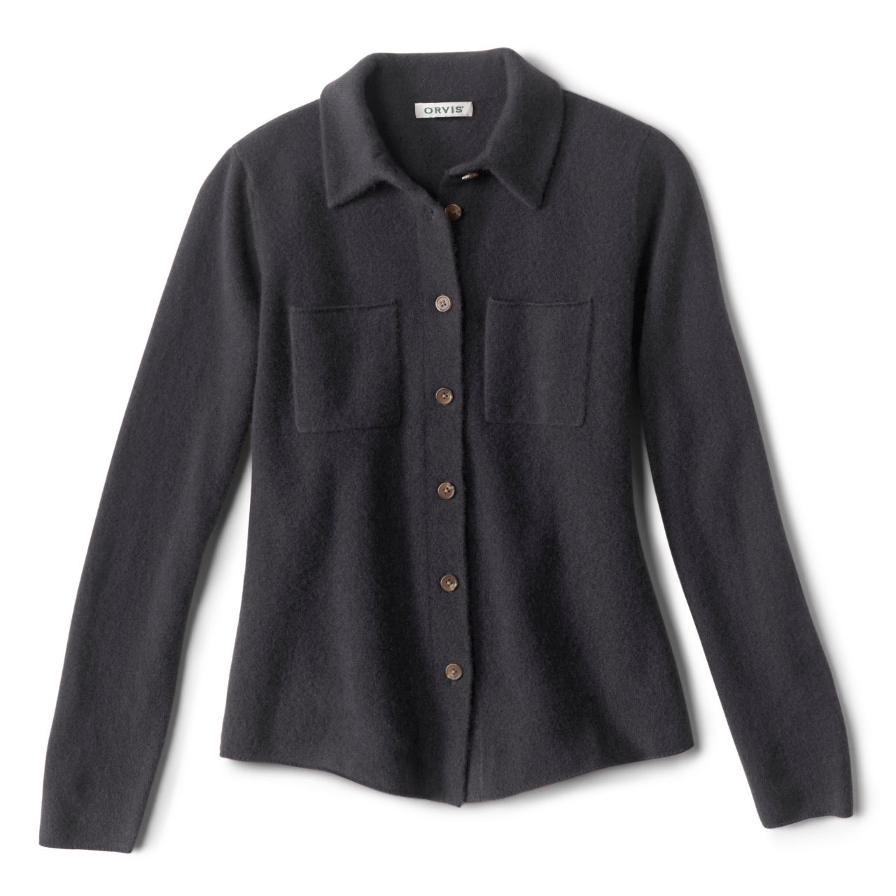 Boiled Cashmere Sweater Jacket - CARBON image number 0