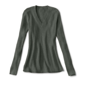 Classic V-Neck Ribbed Sweater - 