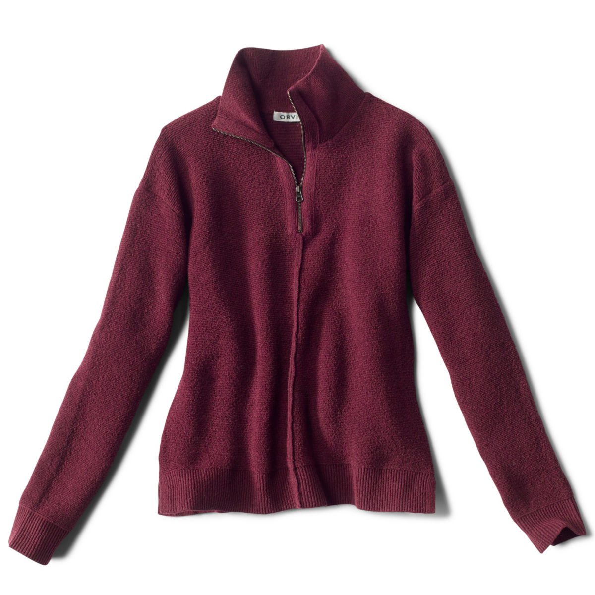 Ottoman Stitch Quarter-Zip Sweater - SANGRIAimage number 0