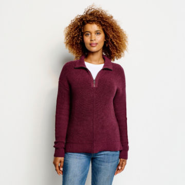Ottoman Stitch Quarter-Zip Sweater - SANGRIAimage number 1