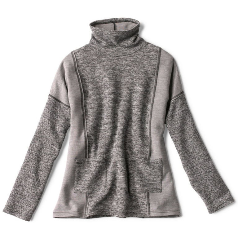 Mixed-Knit Mockneck Sweatshirt - HEATHERED GRAY image number 0