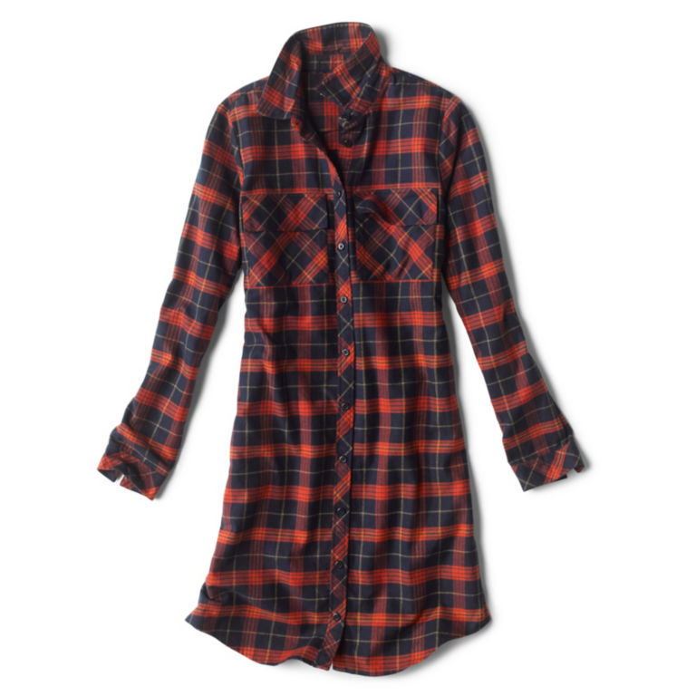 Lodge Flannel Shirtdress - NAVY/SPICE image number 0