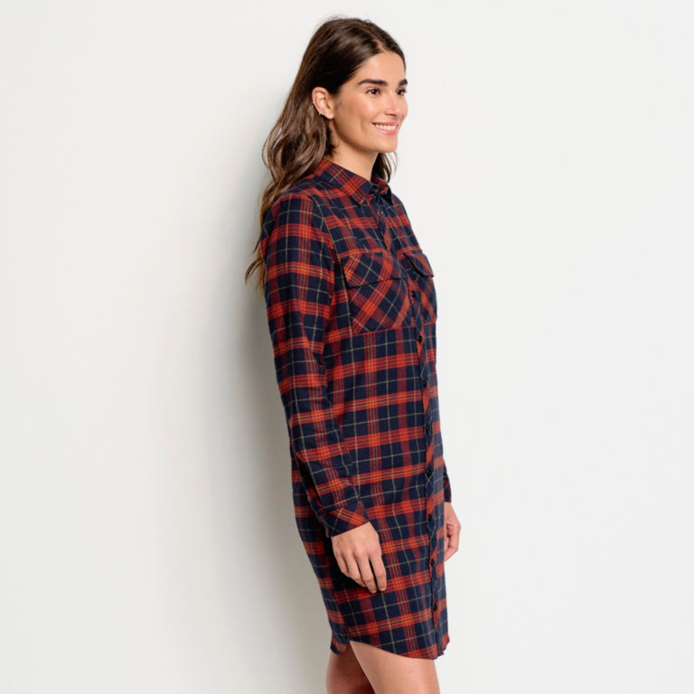 Lodge Flannel Shirtdress - NAVY/SPICE image number 2