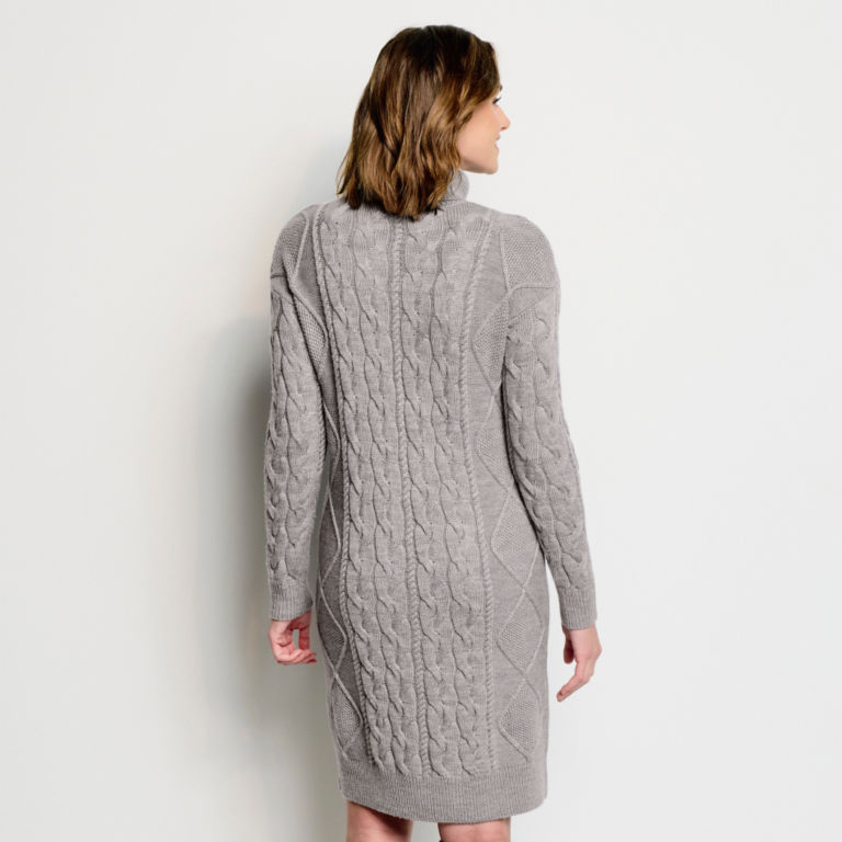 Signature Merino Cable Sweater Dress - MEDIUM HEATHER GREY image number 3