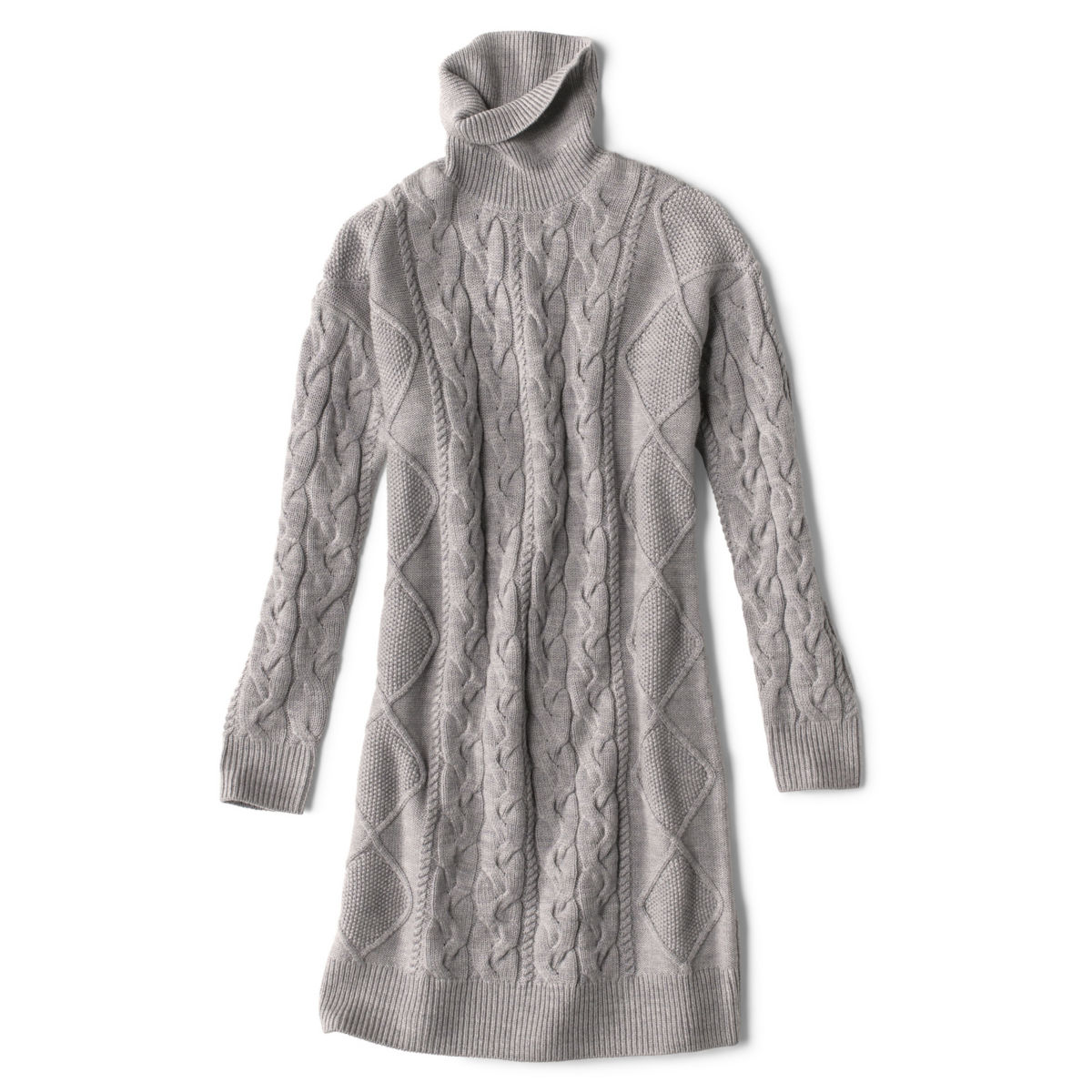 Signature Merino Cable Sweater Dress - MEDIUM HEATHER GREYimage number 0