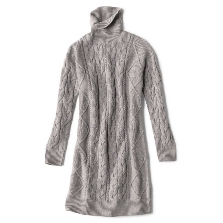 Signature Merino Cable Sweater Dress - MEDIUM HEATHER GREY image number 0