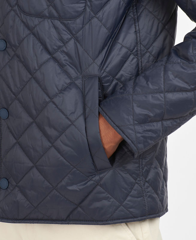 barbour navy quilted