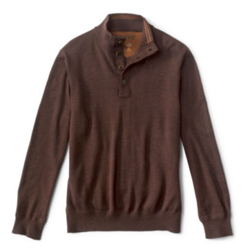 Merino Button Mockneck Sweater - MOCHA