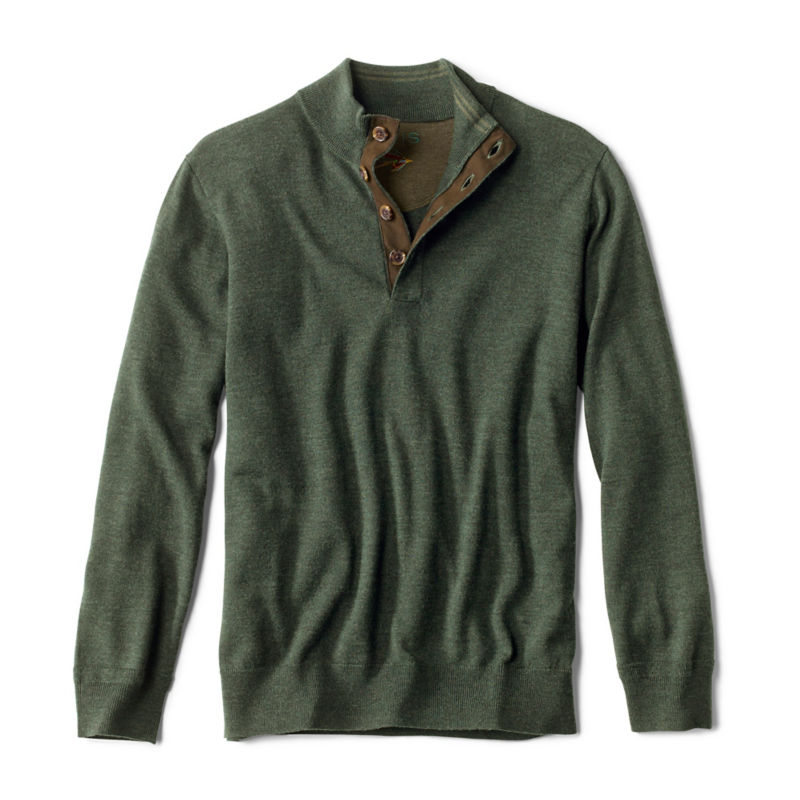 Eco-Friendly Merino Wool Button Mockneck Sweater | Orvis