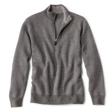 Wool/Cashmere Two-Tone Quarter-Zip - GREYimage number 0