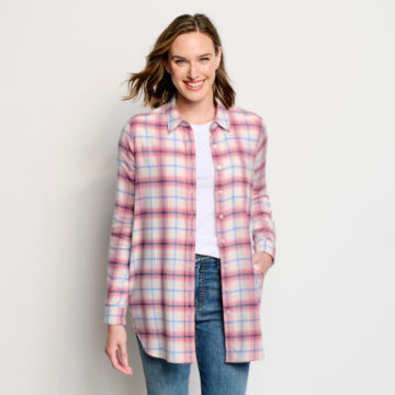 Soft Flannel Big Shirt - ROSE PLAIDimage number 1