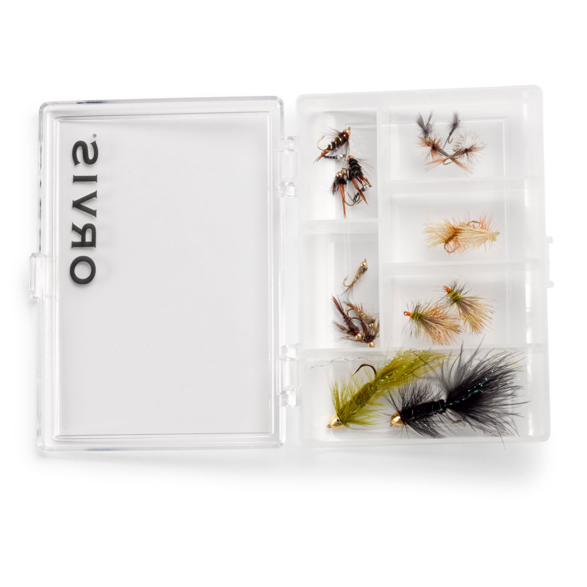 Quality Trout Fly Box  Assortment 60 Midwest Trout Flies w/box