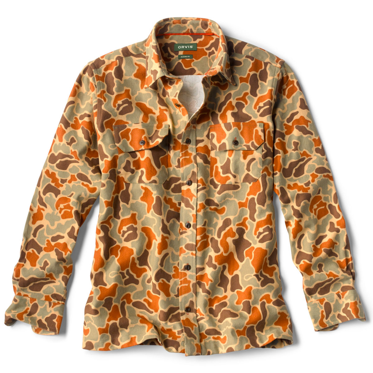 Orvis Camo-Printed Flannel Long-Sleeved Shirt - KHAKIimage number 0