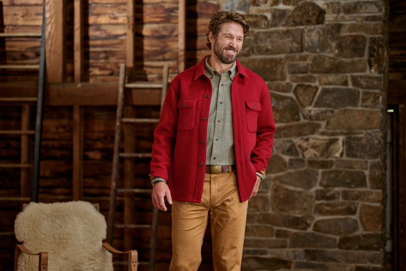 Wool Worker Shirt Jacket - CURRANT image number 1