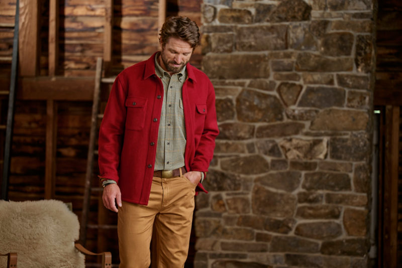 Wool Worker Shirt Jacket - CURRANT