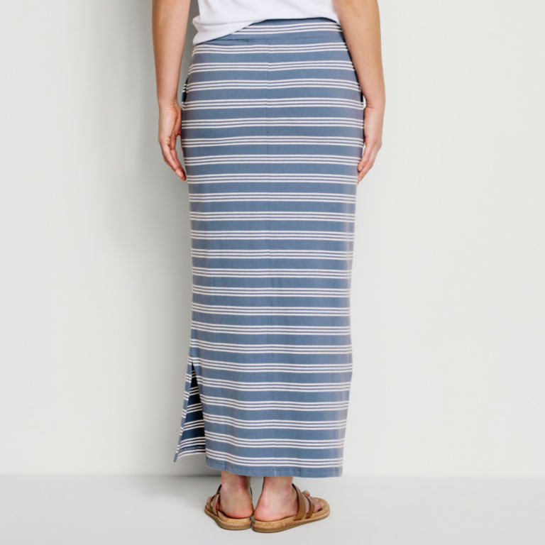 Sundown Striped Classic Cotton Skirt - BLUESTONE/WHITE STRIPE image number 2