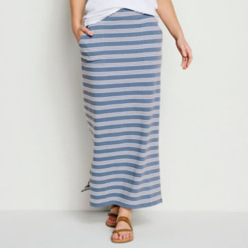Sundown Striped Classic Cotton Skirt - BLUESTONE/WHITE STRIPEimage number 0
