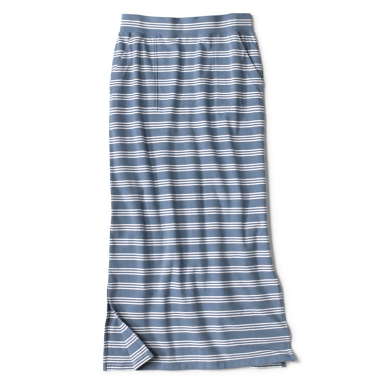 Sundown Striped Classic Cotton Skirt - BLUESTONE/WHITE STRIPE image number 3