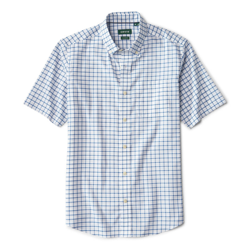 No-Work Short-Sleeve Shirt - MEDIUM BLUE TATTERSALL image number 0