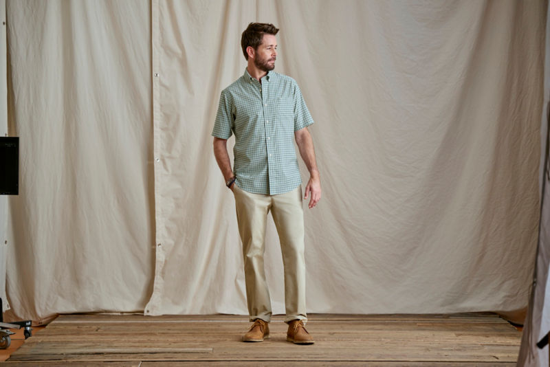 No-Work Short-Sleeve Shirt - MINERAL BLUE/LAKESIDE image number 1