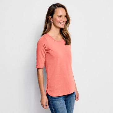 Classic Cotton Elbow-Sleeved Tee - 