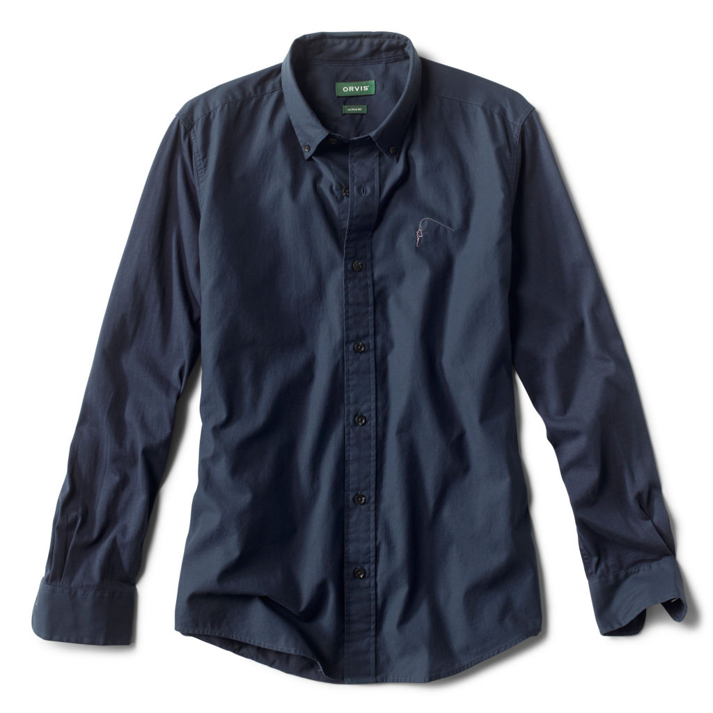 Men's Half-Day Hybrid Long-Sleeved Shirt | Blue | Size XL | Cotton | Orvis