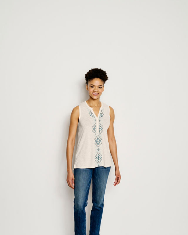 Embroidered Tank - SNOW image number 1