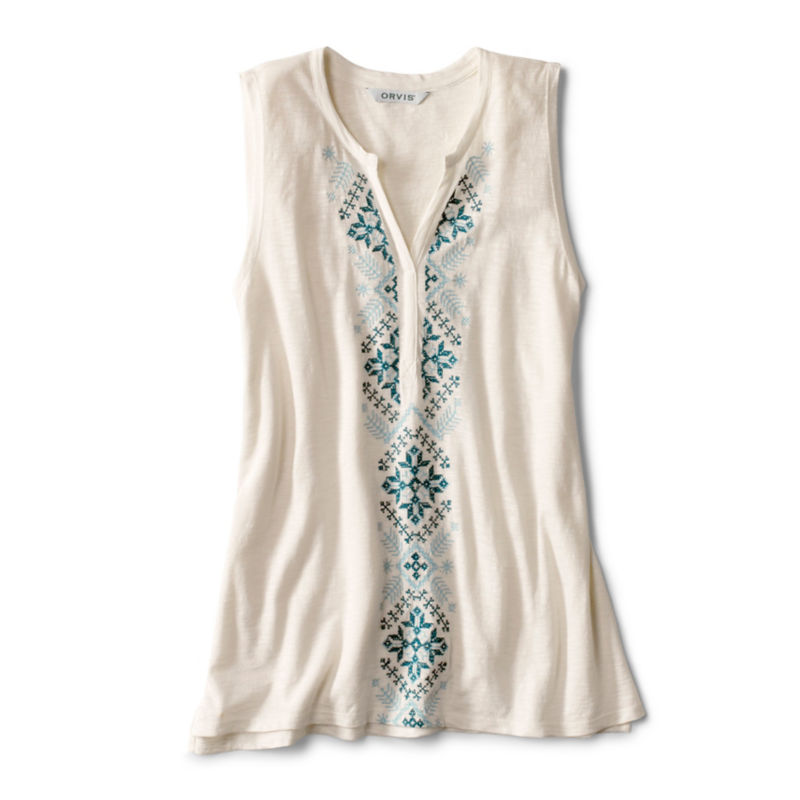 Embroidered Tank - SNOW