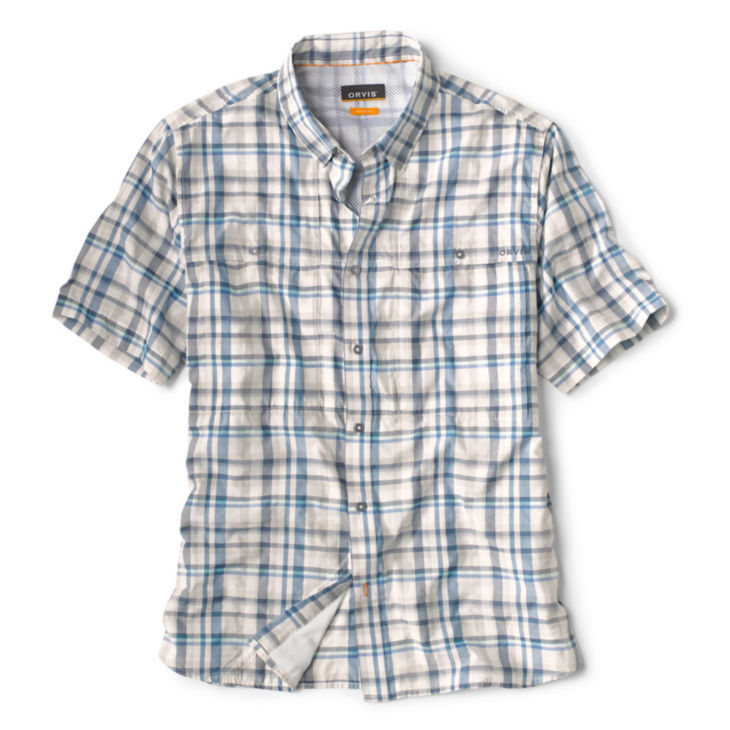 Short-Sleeved Open Air Caster - LAKE BLUE PLAID