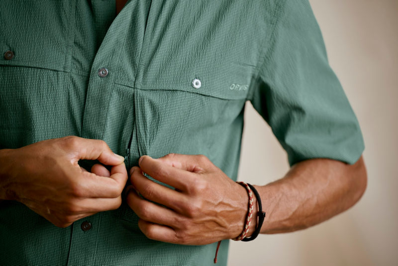Open Air Caster Short-Sleeve Shirt - MINERAL BLUE/WHITE image number 2