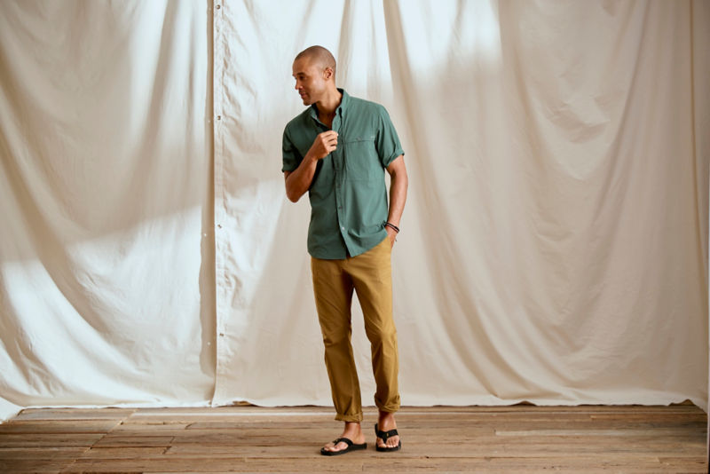 Open Air Caster Short-Sleeve Shirt - MINERAL BLUE/WHITE image number 6