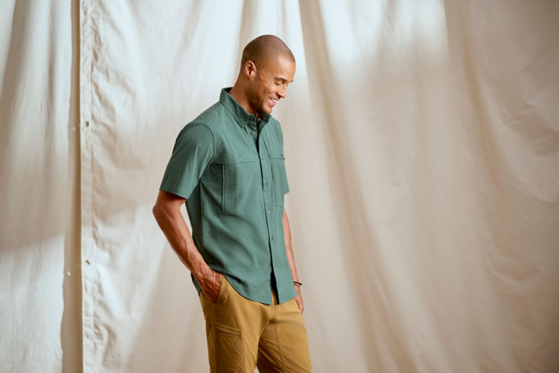 Open Air Caster Short-Sleeve Shirt - MINERAL BLUE/WHITE image number 4