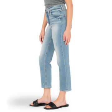 Kut from the Kloth® Elizabeth High-Rise Fab Ab Straight Crop Jeans - LIGHT INDIGOimage number 1