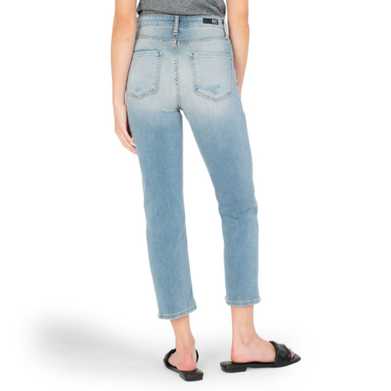 Kut from the Kloth® Elizabeth High-Rise Fab Ab Straight Crop Jeans - LIGHT INDIGO image number 2