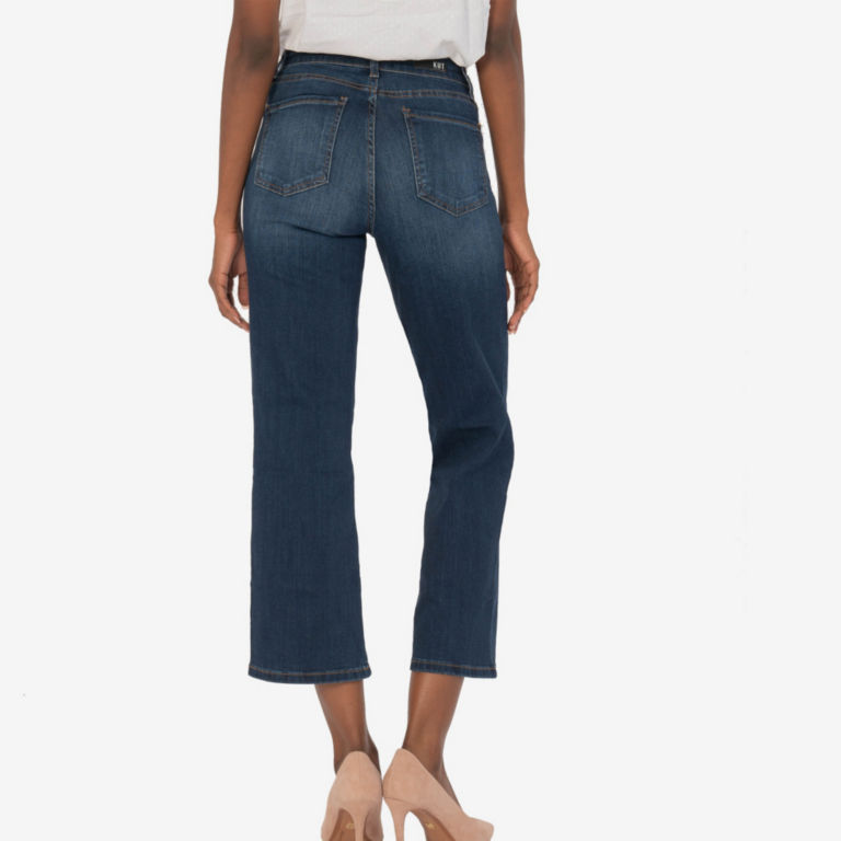 Kut from the Kloth® Charlotte High-Rise Fab Ab Wide-Leg Crop Jeans - DARK INDIGO image number 2