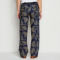 Performance Linen Relaxed Fit Wide Leg Pant - NAVY BOTANICAL PRINT image number 2