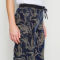 Performance Linen Relaxed Fit Wide Leg Pant - NAVY BOTANICAL PRINT image number 3
