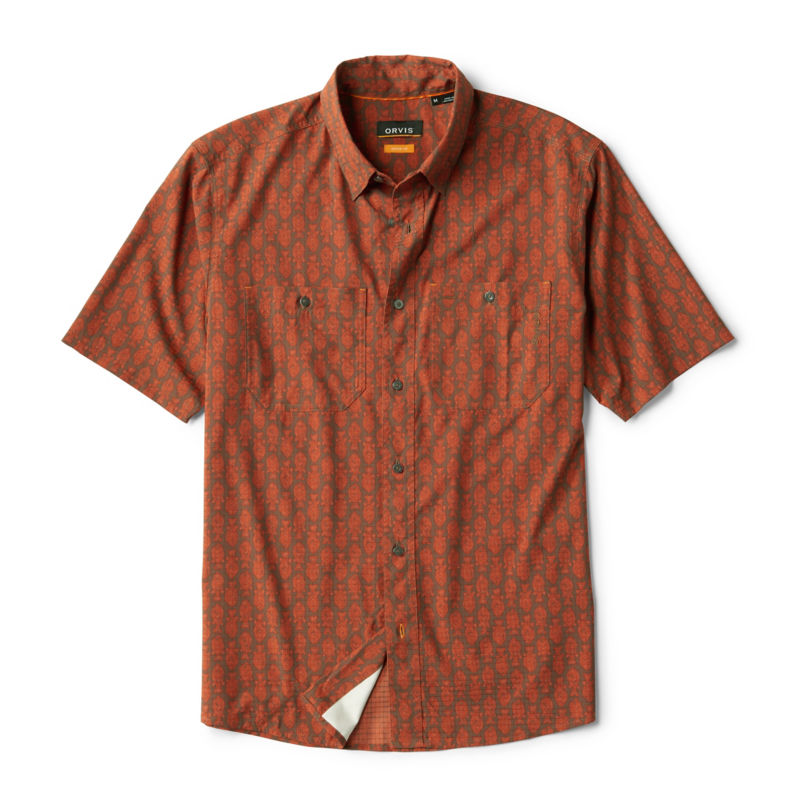 Tropic Tech Printed Short-Sleeve Shirt - RED CLAY FISH image number 0