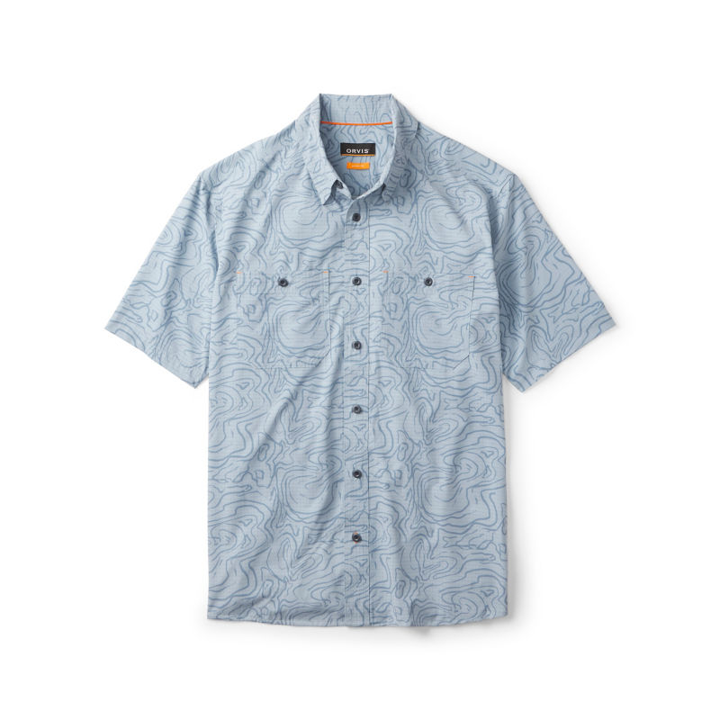 Tropic Tech Printed Short-Sleeve Shirt - CADET BLUE/PEWTER BLUE RIPPLE PRINT image number 1