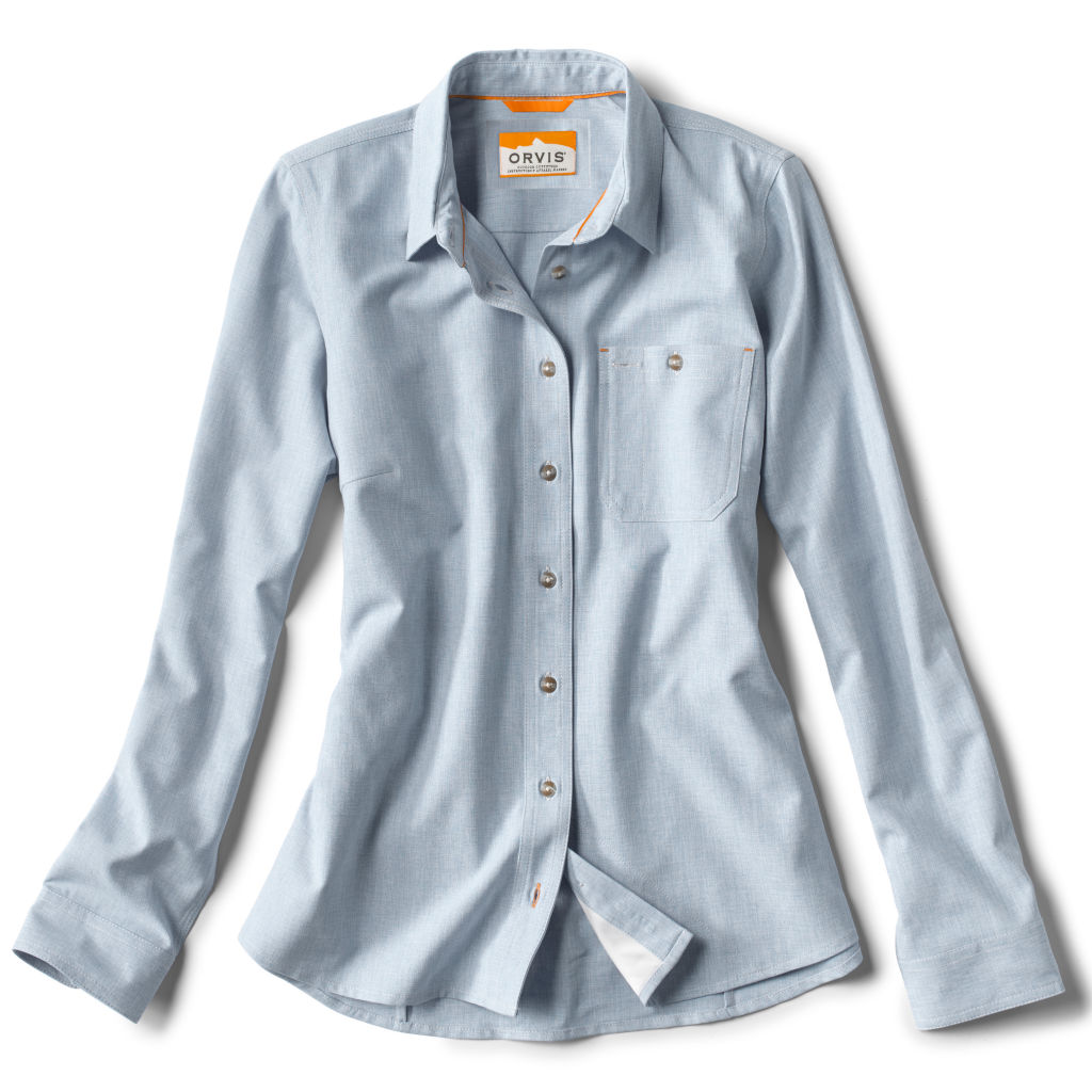 Women’s Long-Sleeved Tech Chambray Work Shirt - BLUE FOG image number 4