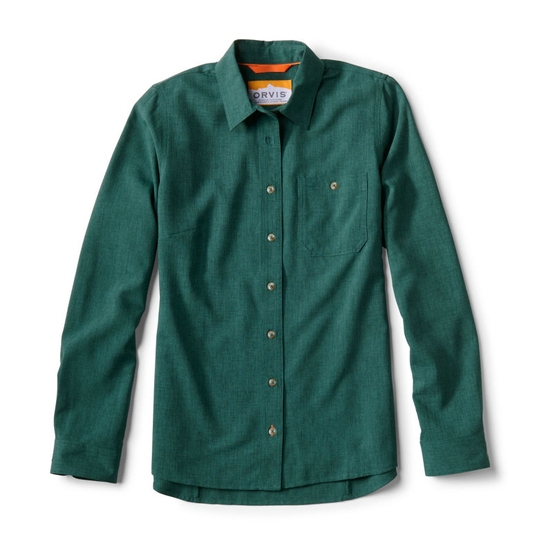 Women&rsquo;s Tech Chambray Long-Sleeve Work Shirt - PEACOCK